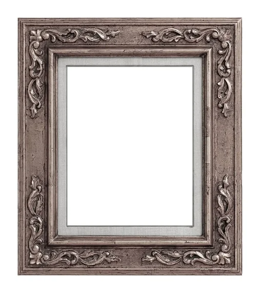 Silver Frame Paintings Mirrors Photo Isolated White Background — Stock Photo, Image