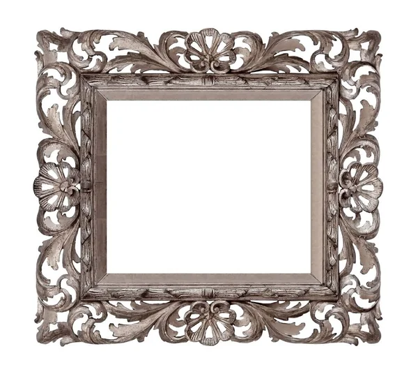 Beyaz Arkaplanda Izole Edilmiş Resimler Aynalar Veya Fotoğraf Için Gümüş — Stok fotoğraf
