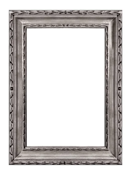 Silver Frame Paintings Mirrors Photo Isolated White Background — Stock Photo, Image