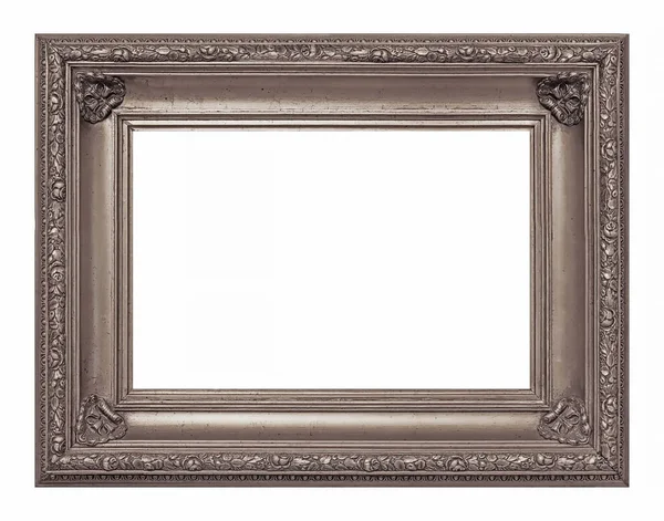 Silver Frame Paintings Mirrors Photo Isolated White Background Stock Image