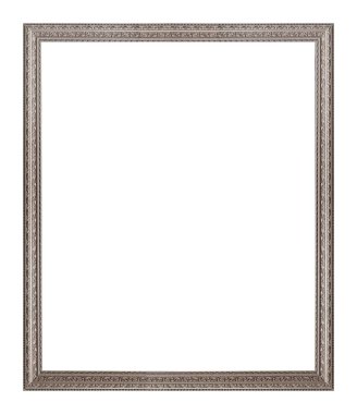 Beyaz arkaplanda izole edilmiş resimler, aynalar veya fotoğraf için gümüş çerçeve