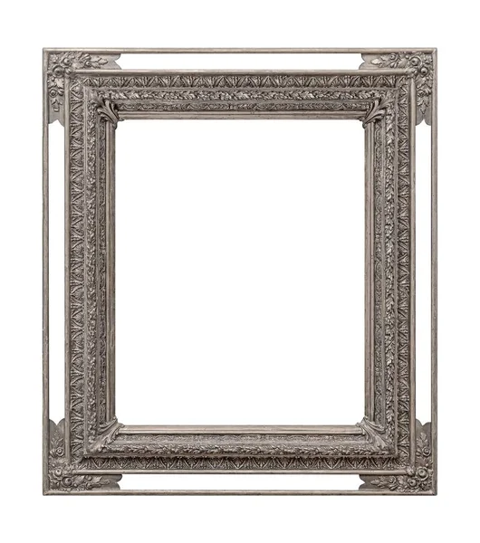 Silver Frame Paintings Mirrors Photo Isolated White Background — Stock Photo, Image