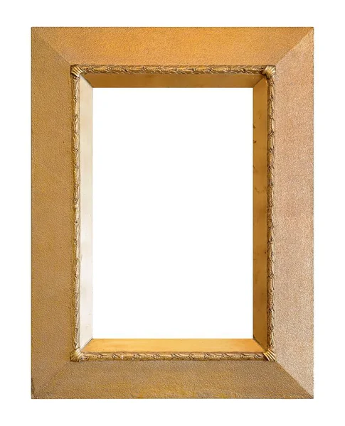 Panoramic Golden Frame Paintings Mirrors Photo Isolated White Background — Stock Photo, Image