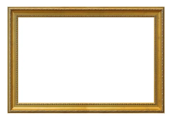 Панорамная Золотая Рамка Картин Зеркал Фотографий Белом Фоне — стоковое фото