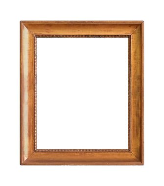 Tablolar, aynalar veya beyaz arkaplanda izole edilmiş fotoğraf için ahşap çerçeve