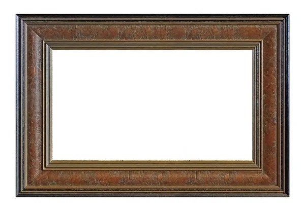 Panoramic Wooden Frame Paintings Mirrors Photo Isolated White Background — Stock Photo, Image