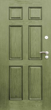 Giriş metali kapı modeli beyaz arkaplanda izole edildi