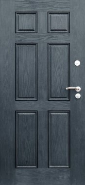 Giriş metali kapı modeli beyaz arkaplanda izole edildi