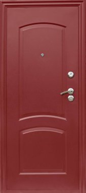 Giriş metali kapı modeli beyaz arkaplanda izole edildi