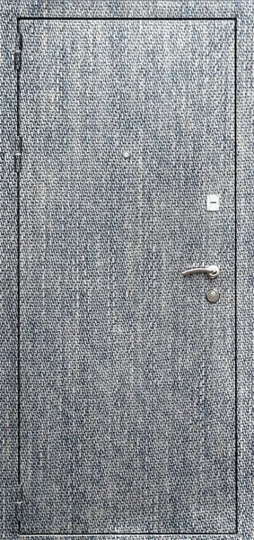 Υπόδειγμα Μεταλλικής Πόρτας Εισόδου Που Απομονώνεται Λευκό Φόντο — Φωτογραφία Αρχείου