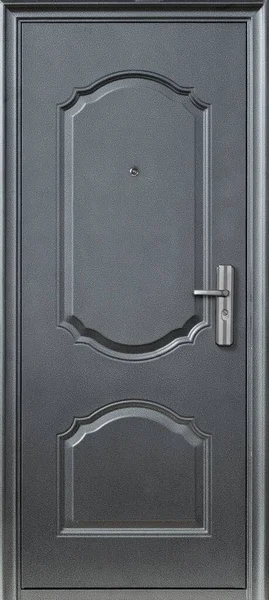 Giriş Metali Kapı Modeli Beyaz Arkaplanda Izole Edildi — Stok fotoğraf