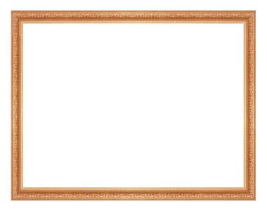 Beyaz arkaplanda izole edilmiş resimler, aynalar veya fotoğraf için altın çerçeve