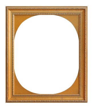 Beyaz arkaplanda izole edilmiş resimler, aynalar veya fotoğraf için altın çerçeve