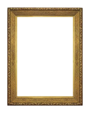 Beyaz arkaplanda izole edilmiş resimler, aynalar veya fotoğraf için altın çerçeve