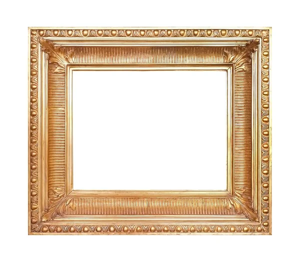 Golden Frame Paintings Mirrors Photo Isolated White Background — Stock Photo, Image