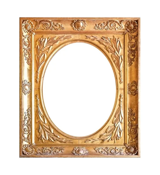 กรอบส ทองส าหร บภาพวาด กระจกหร อภาพถ ายท แยกจากพ นหล ขาว — ภาพถ่ายสต็อก
