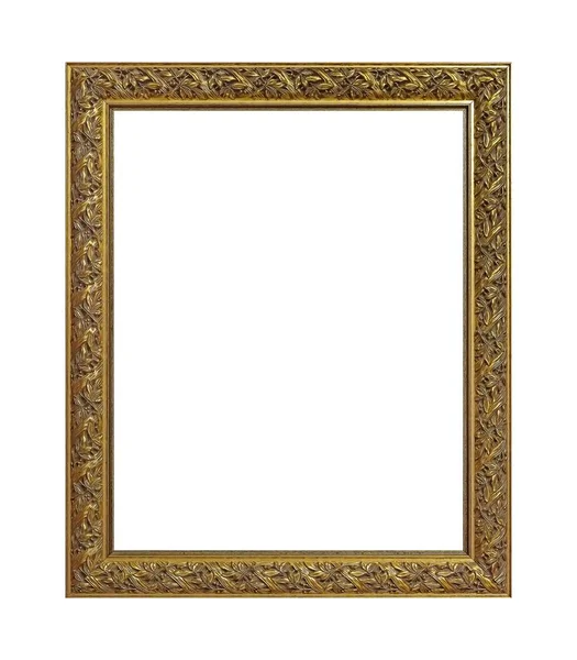 Beyaz arkaplanda izole edilmiş resimler, aynalar veya fotoğraf için altın çerçeve