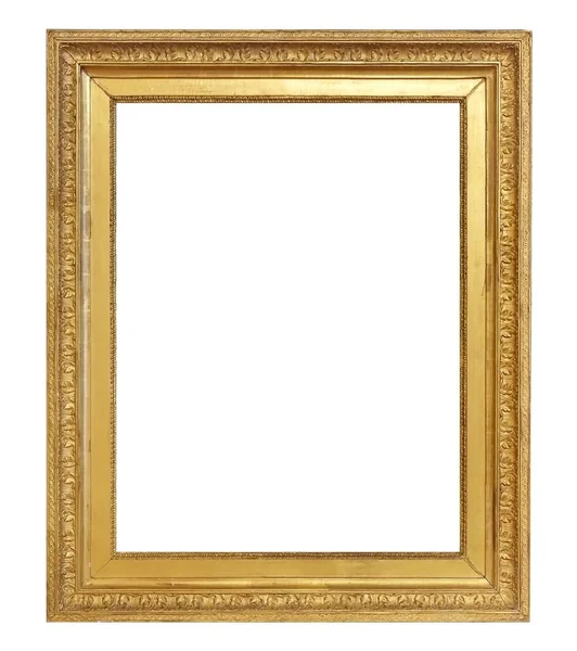 Golden Frame Paintings Mirrors Photo Isolated White Background — Stock Photo, Image