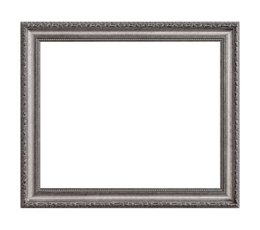 Beyaz arkaplanda izole edilmiş resimler, aynalar veya fotoğraf için gümüş çerçeve