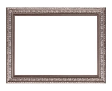 Beyaz arkaplanda izole edilmiş resimler, aynalar veya fotoğraf için gümüş çerçeve