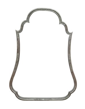 Beyaz arkaplanda izole edilmiş resimler, aynalar veya fotoğraf için gümüş çerçeve