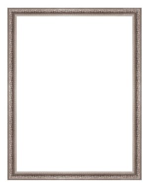 Beyaz arkaplanda izole edilmiş resimler, aynalar veya fotoğraf için gümüş çerçeve