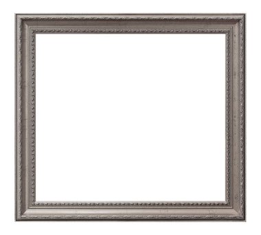 Beyaz arkaplanda izole edilmiş resimler, aynalar veya fotoğraf için gümüş çerçeve