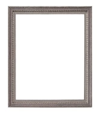 Beyaz arkaplanda izole edilmiş resimler, aynalar veya fotoğraf için gümüş çerçeve