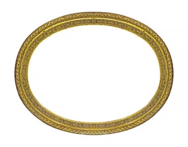 Tablolar, aynalar veya beyaz arka planda izole edilmiş fotoğraf için altın çerçeve. Kırpma yolu ile tasarım ögesi