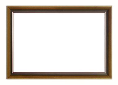 Tablolar, aynalar veya beyaz arkaplanda izole edilmiş fotoğraf için ahşap çerçeve