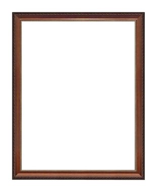 Tablolar, aynalar veya beyaz arkaplanda izole edilmiş fotoğraf için ahşap çerçeve