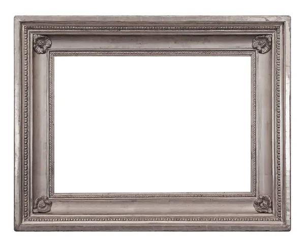 Silver Frame Paintings Mirrors Photo Isolated White Background — Stock Photo, Image