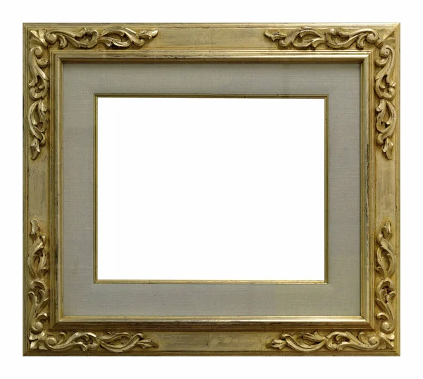 Cornice Dorata Quadri Specchi Foto Isolate Sfondo Bianco Elemento Design — Foto Stock
