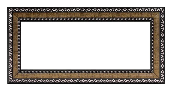 Панорамная Деревянная Рамка Картин Зеркал Фотографий Белом Фоне — стоковое фото
