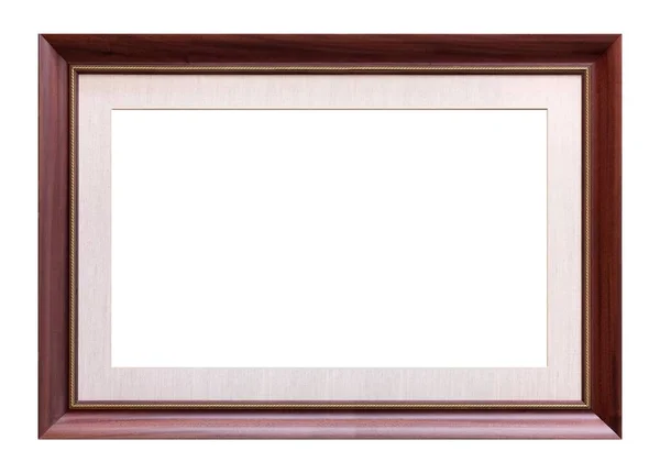 Panoramisch Houten Frame Voor Schilderijen Spiegels Foto Geïsoleerd Witte Achtergrond — Stockfoto