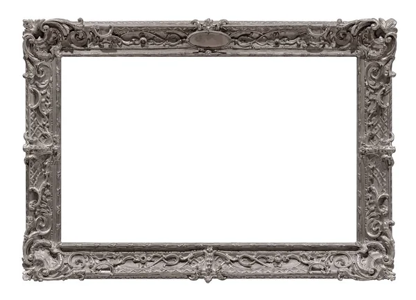 Beyaz arka planda izole edilmiş resimler, aynalar ya da fotoğraf için gümüş çerçeve. Kırpma yolu ile tasarım ögesi