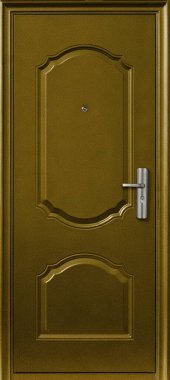 Giriş metali kapı modeli beyaz arkaplanda izole edildi