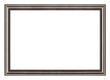 Beyaz arkaplanda izole edilmiş resimler, aynalar veya fotoğraf için panoramik gümüş çerçeve