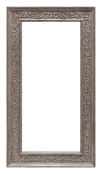 Cornice Panoramica Argento Quadri Specchi Foto Isolate Sfondo Bianco — Foto Stock