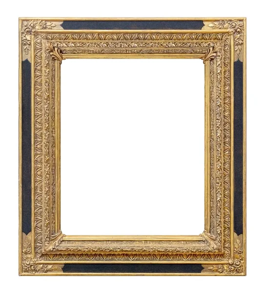 Goldener Rahmen Für Gemälde Spiegel Oder Foto Isoliert Auf Weißem — Stockfoto