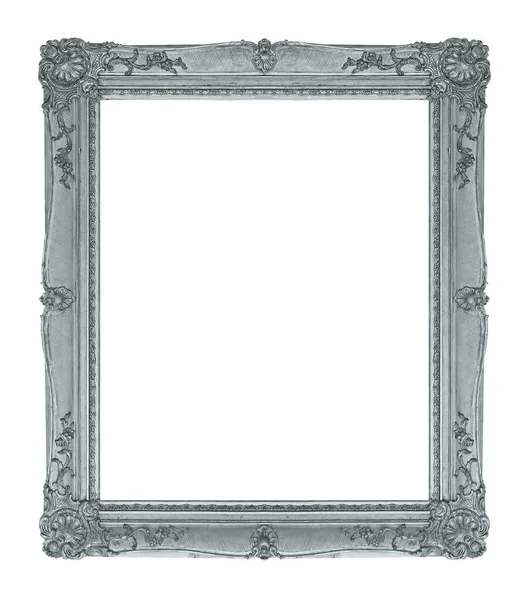 Cadre Argenté Pour Peintures Miroirs Photo Isolé Sur Fond Blanc — Photo