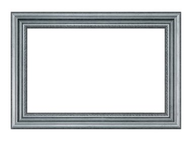 Beyaz arkaplanda izole edilmiş resimler, aynalar veya fotoğraf için gümüş çerçeve