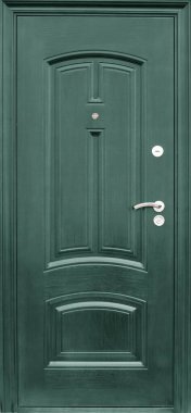 Giriş metali kapı modeli beyaz arkaplanda izole edildi