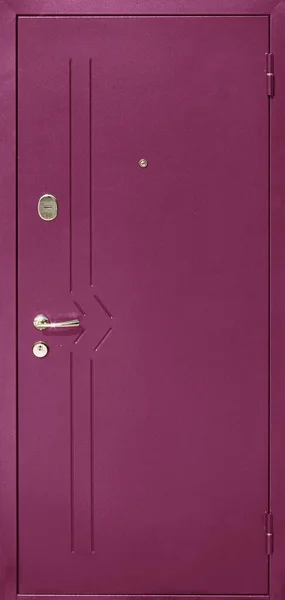 Model Drzwi Wejściowych Metalowych Izolowanych Białym Tle — Zdjęcie stockowe