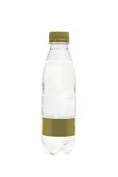 Flaschen Für Erfrischungsgetränke Auf Weißem Hintergrund Mit Leerem Etikett — Stockfoto