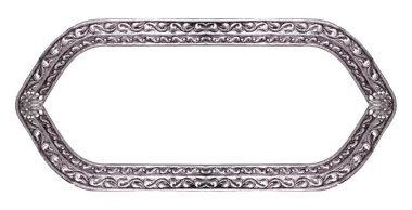 Beyaz arka planda izole edilmiş resimler, aynalar veya fotoğraf için panoramik gümüş çerçeve. Kırpma yolu ile tasarım ögesi