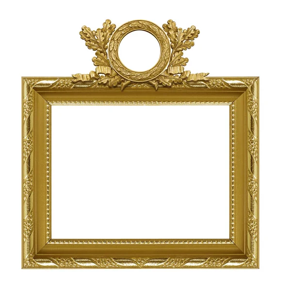 白い背景に隔離された絵画 写真のための黄金のフレーム — ストック写真