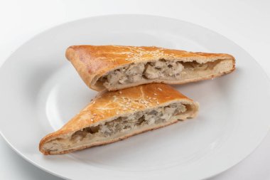 Fırında pişmiş tavuk turtası.