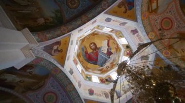 30.01.2018, Chernivtsi, Ukrayna - Ortodoks Katedrali tavan kaydırma