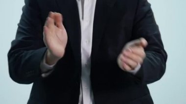 Arka plan beyaz adam alkış, alkış,